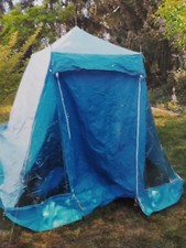 Campingzelt 3 Personen Schlafkabine Vordach gebraucht blau