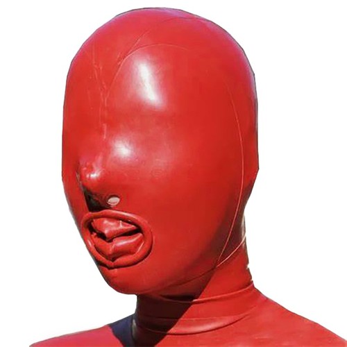 Rot latex haube - rot, mundkondom