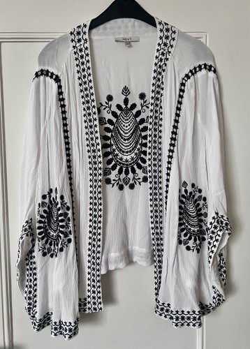 Kimono weste schwarz weiß - weste,,