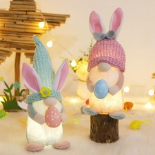 Osterdeko Wichtel Figuren Tischdeko 2 Stück Beleuchteter Wichtel Ostern Mit LED