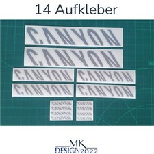 Rahmen Aufkleber Set2 passend für Canyon Fahrrad Rennrad 14x Silber Gerade