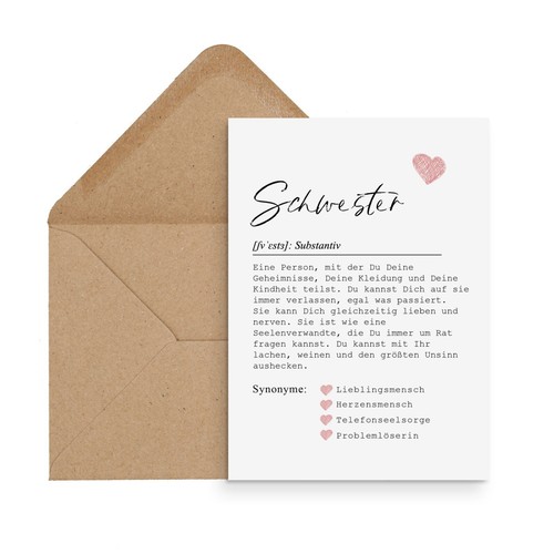 Postkarte schwester definition - postkarte,