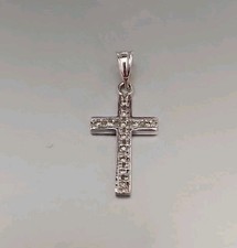 Vintage Weißgold Diamant Anhänger Kreuz 2,0 Gramm Gesamtgewicht 