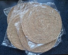 6x gewebte Weiden Tischset rund ca. 35cm - Braun - Original verpackt - Unbenutzt