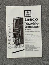 Tasco Taschen-Mikroskop Nr. 9700 - Vintage Bedienungsanleitung - RAR