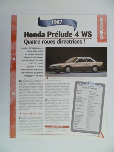 Auto steckkarte honda prelude - honda,