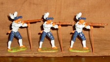 6 Landsknechte-schießend-gem. Elastolin-unbesp.-ca. 8cm-Kunststoff-Zustand 1-2