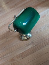 Vintage brass bankers lamp