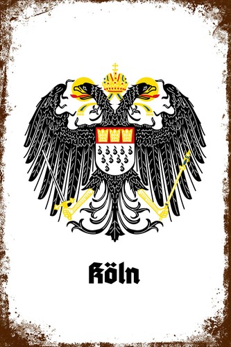 Blechschild köln wappen retro - blechschild,