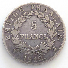 5 Francs, Napoleon Bonaparte, Silber, 1812 W, Frankreich (5002)