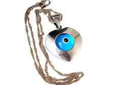 XXL 925 Silber Nazar Boncuk Böses Auge Glücksbringer und Halskette 925 S. 9,00 g