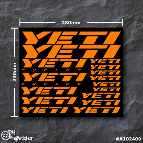Yeti stickersatz neonorange - yeti,