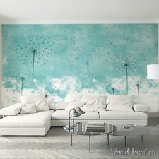 Vlies Fototapete Wandtapete Wandbilder Tapeten Blaue Pusteblume Vogel 7125