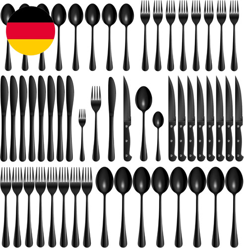 Velaze besteck set schwarz - schwarz, 8