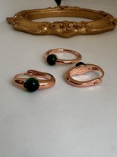 750 Gestempelte Pomellato Still Ohrringe&ring Set, Smaragd, Rolled, 7.2 G. Neu