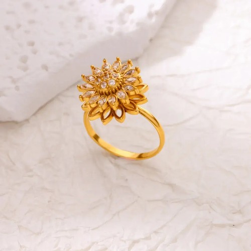 Edelstahl gold ring damen - gold,