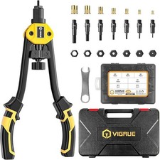 VIGRUE Rivet Nut Pliers Rivet Nut Set | 200 Piece Threaded Sleeve Set | Universa