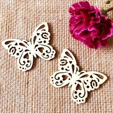 2 Holz Schmetterlinge 8x6cm Schmetterling zum Basteln Deko Bemalen Frühling DIY