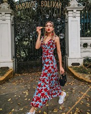 Zara kleid midi - kleid, blumen