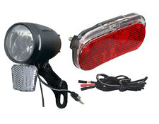 LED Fahrrad-Lampen Set Nabendynamo 80 Lux Standlicht & LED Rücklicht Beleuchtung