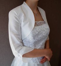 Jacke 36 creme bordo Bolero Brautjacke zu Brautkleid Ballkleid Abendkleid neu