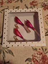 Weihnachtsdeko Vogel Glas  3-teilig