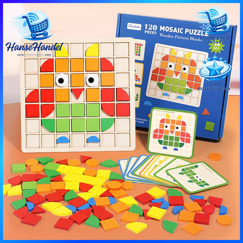 Mosaik puzzle 120pcs holz - mosaik-puzzle,