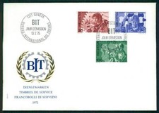 SCHWEIZ ÄMTER BIT FDC 1969 BERUFE DREHBANK BOHRMASCHINE LANDVERMESSER m3622