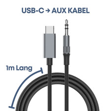 USB-C auf zu 3,5mm Klinke Audio AUX Adapter Kabel Kopfhörer HiFi Sound Musik 1m