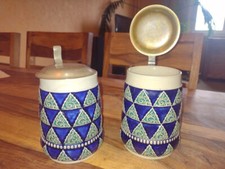 2 Bierkrüge Reinhold Merkelbach 3227 W und A Grenzhausen 0,5l Bierkrug 