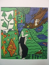 OSKAR KOKOSCHKA - Lithographie 1908 "Das Segelschiff" !!