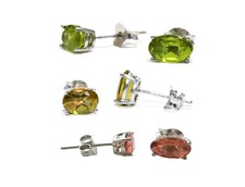 Lupenreiner Ovaler Diaspor Damen Ohrstecker aus 925 Silber SLTNKPO Farbwechsel