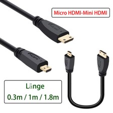 Kamera Datenkabel Micro HDMI auf Mini HDMI Länge 0.3m 1m 1.8m