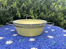 MES Emaille 3Liter TOPF PASTELLGELB 50er J. Design Buntstahl Vintage Rockabilly