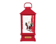Livarno Home Weihnachten Laterne Schneefunktion Musik rot Weihnachtsmann *B-Ware
