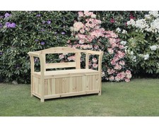 Friesenbank mit Kissenbox Holz 3 Sitzer natur