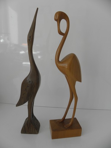 Holzfiguren reiher kranich - 2,