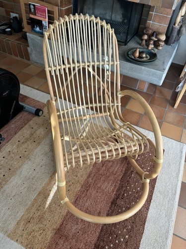 Rattan schaukelstuhl natur - rattan,
