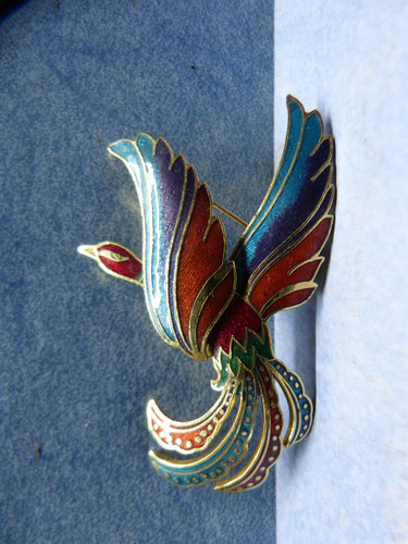 Brosche bunter paradiesvogel - brosche,