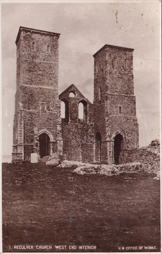 Reculver kirche postkarte - reculver,