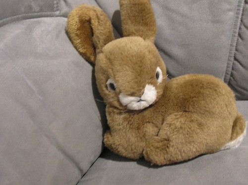 Plüschtier hase braun weiß - braun,