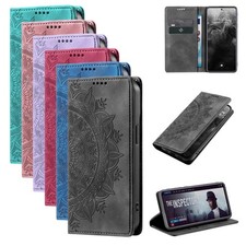 Handy Hülle für Samsung Galaxy A56 5G RFID Klapphülle Cover Case Mandala 9H Glas