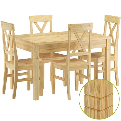 Essgruppe kiefermassiv tisch - essgruppe,