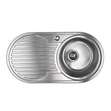 Edelstahl Spüle rechts Einbauspüle Rundbecken Rundspüle Küchenspüle oval rund