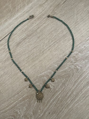 Smaragd kette mit plattgold - smaragd,