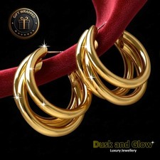 Damen Gold Creolen Ohrstecker