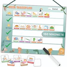 Tagesplaner Kinder - Montessori Magnettafel mit 160 Magnete & Stift