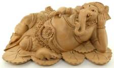 Liegender Ganesha , Skulptur aus Jackfruitholz , 30 cm lang