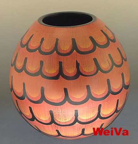 Handbemalte vase kugelvase - handbemalte,