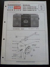 Original Service Manual   ITT Graetz  Golf Cassette 230 230a Profi Cassette 110